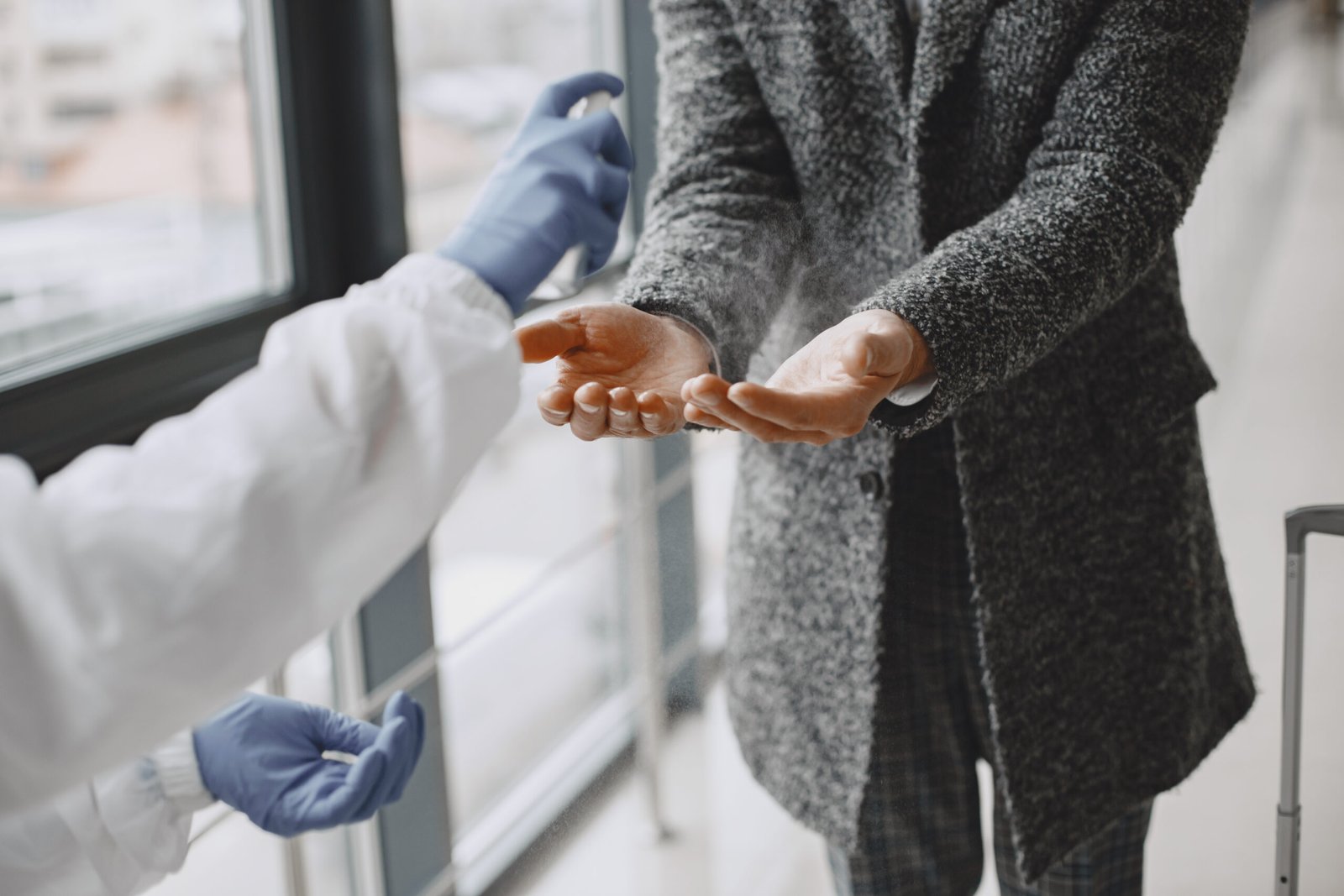controlling people at the entrance to airport railway station